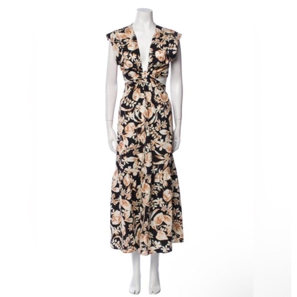 Jason Wu Cut Out Floral Maxi Dress Size Small